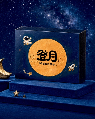 中秋節月餅禮盒包裝設計，設計成品展示圖